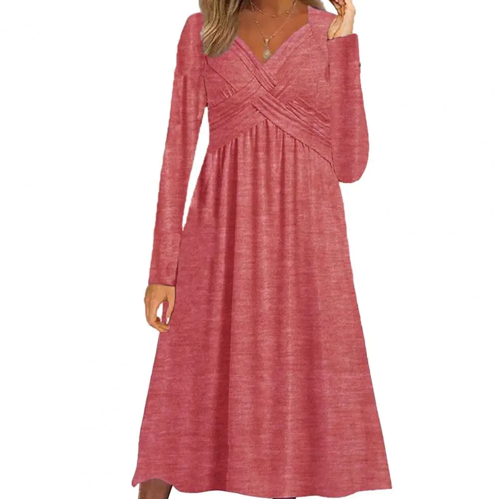 Women V-neck A-line Dress Cross Strap Stitching Flattering High Waist Loose for Spring 2023
Women V-neck A-line Dress Cross Strap Stitching Flattering High Waist Loose for Spring 2023