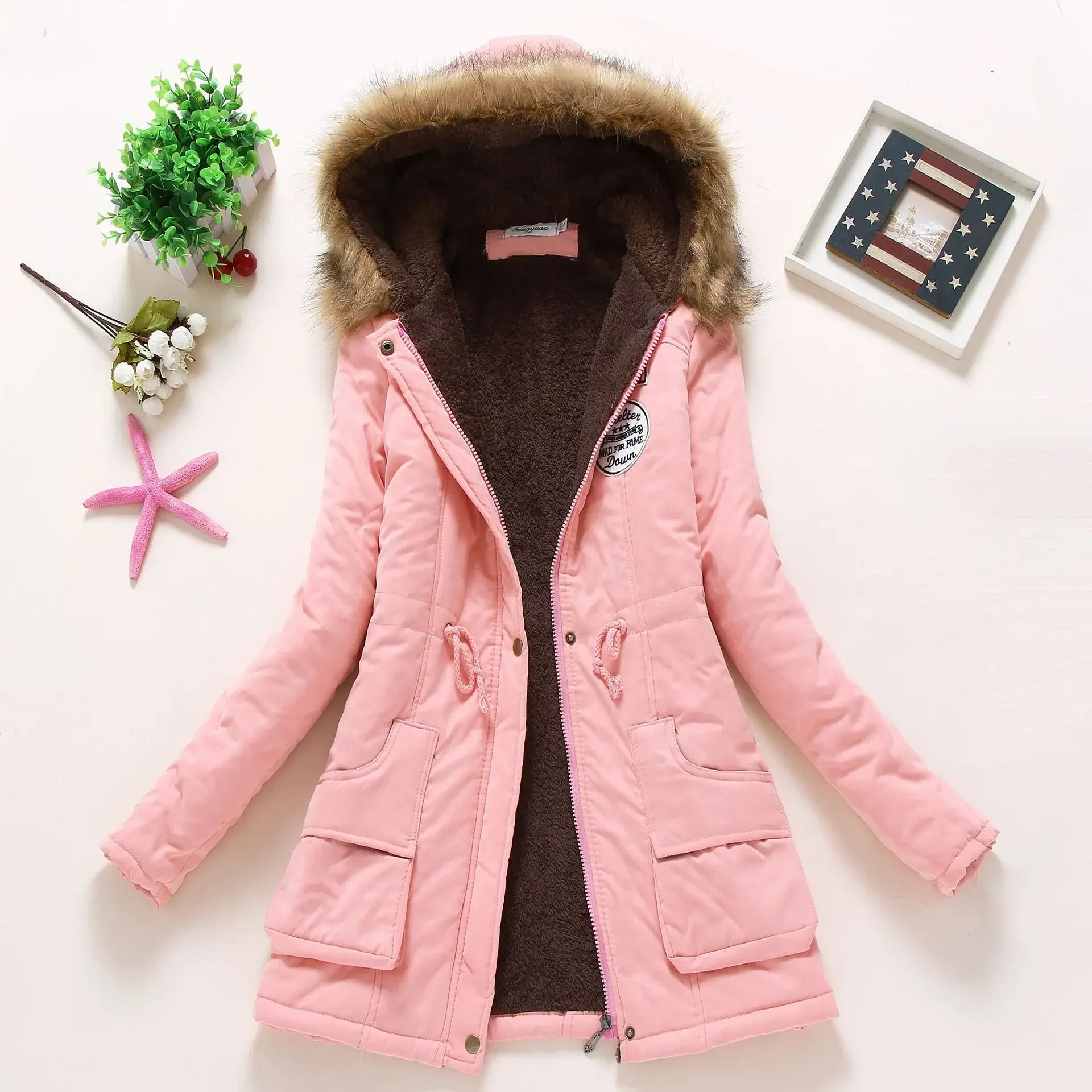 Women's Casual Hooded Jacket Polyester Peachskin Velvet Fabric Winter New Female Long sleeved lamb Coats Ladies Parkas S-3XL
Women's Casual Hooded Jacket Polyester Peachskin Velvet Fabric Winter New Female Long sleeved lamb Coats Ladies Parkas S-3XL