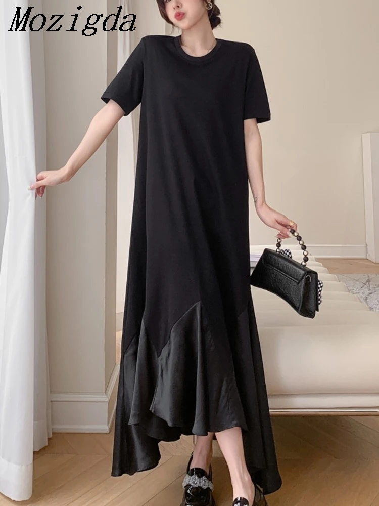 Plus Size Long Elegant Dress Women Asymmetrical Mermaid Hem Short Sleeve Patchwork Maxi Ladies Dresses Vestidos
Plus Size Long Elegant Dress Women Asymmetrical Mermaid Hem Short Sleeve Patchwork Maxi Ladies Dresses Vestidos