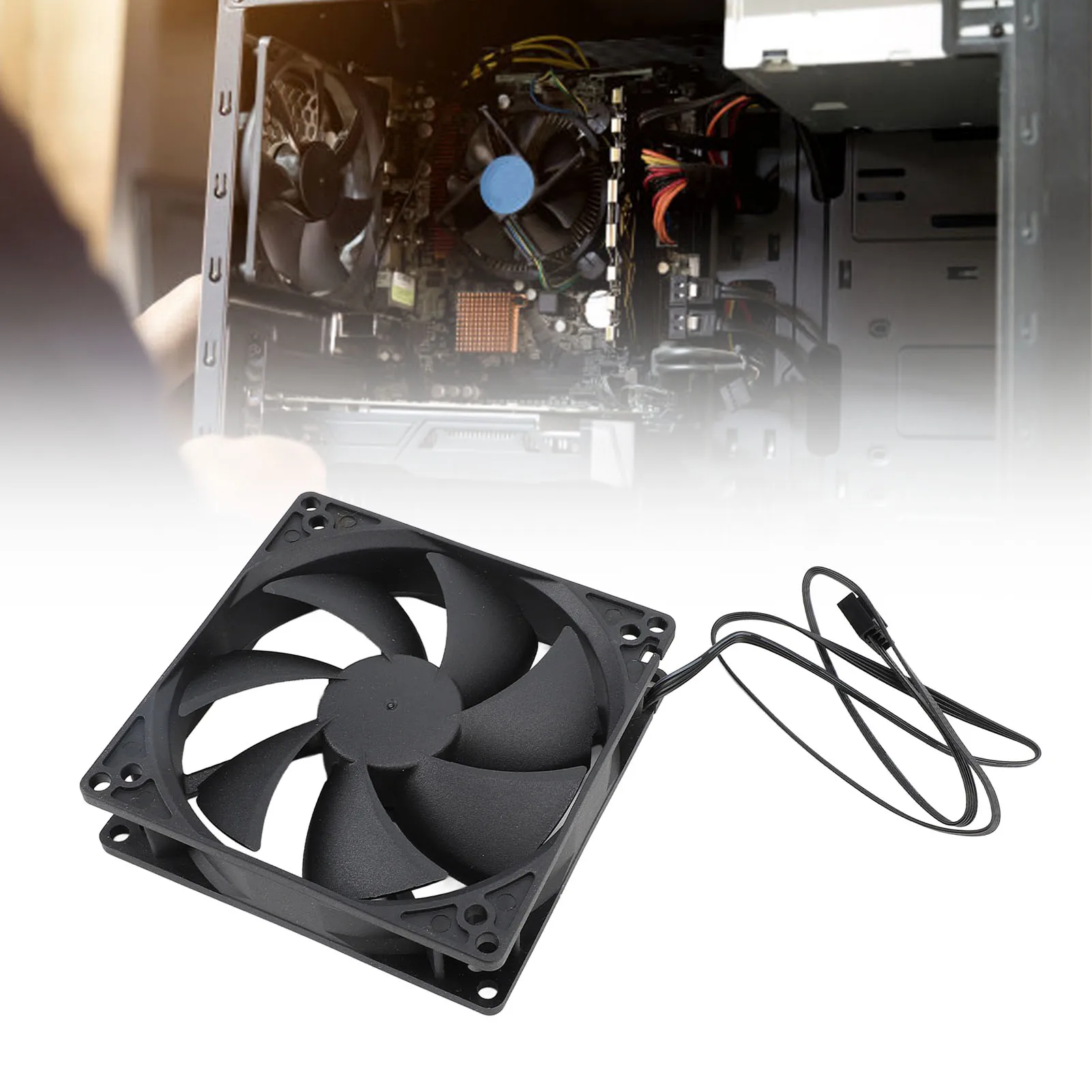 PWM Case Fan 1800RPM High Speed 100mm Intelligent Temperature Control Computer Case Cooling Fan 4 Pin Dual Ball for Accessory
PWM Case Fan 1800RPM High Speed 100mm Intelligent Temperature Control Computer Case Cooling Fan 4 Pin Dual Ball for Accessory