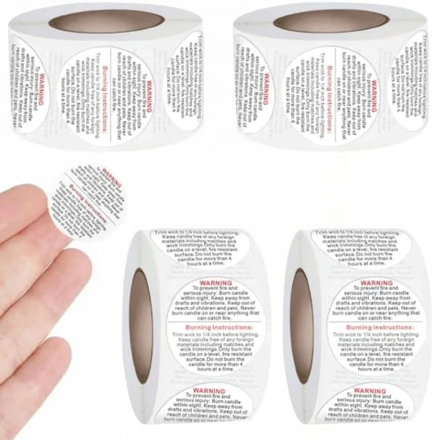 2000PCS Candle Warning Labels: 1 Inch Candle Wick Stickers Candles Jars Safety Stickers Warning Labels for Small Candles Making
2000PCS Candle Warning Labels: 1 Inch Candle Wick Stickers Candles Jars Safety Stickers Warning Labels for Small Candles Making