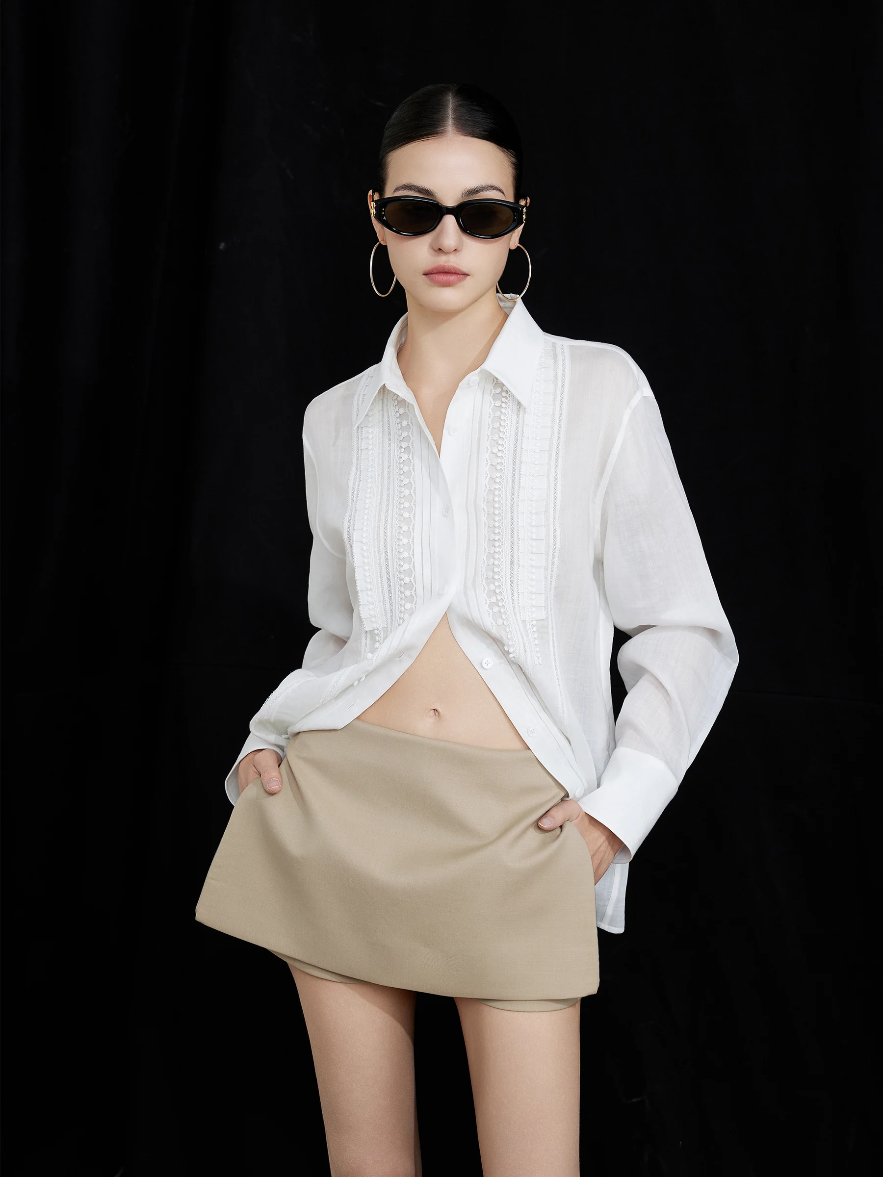 NancyCavally Heavy Embroidery Lace Hem Pleated Linen irt Breathable Dra Long Sve Women's Casual irt
NancyCavally Heavy Embroidery Lace Hem Pleated Linen irt Breathable Dra Long Sve Women's Casual irt