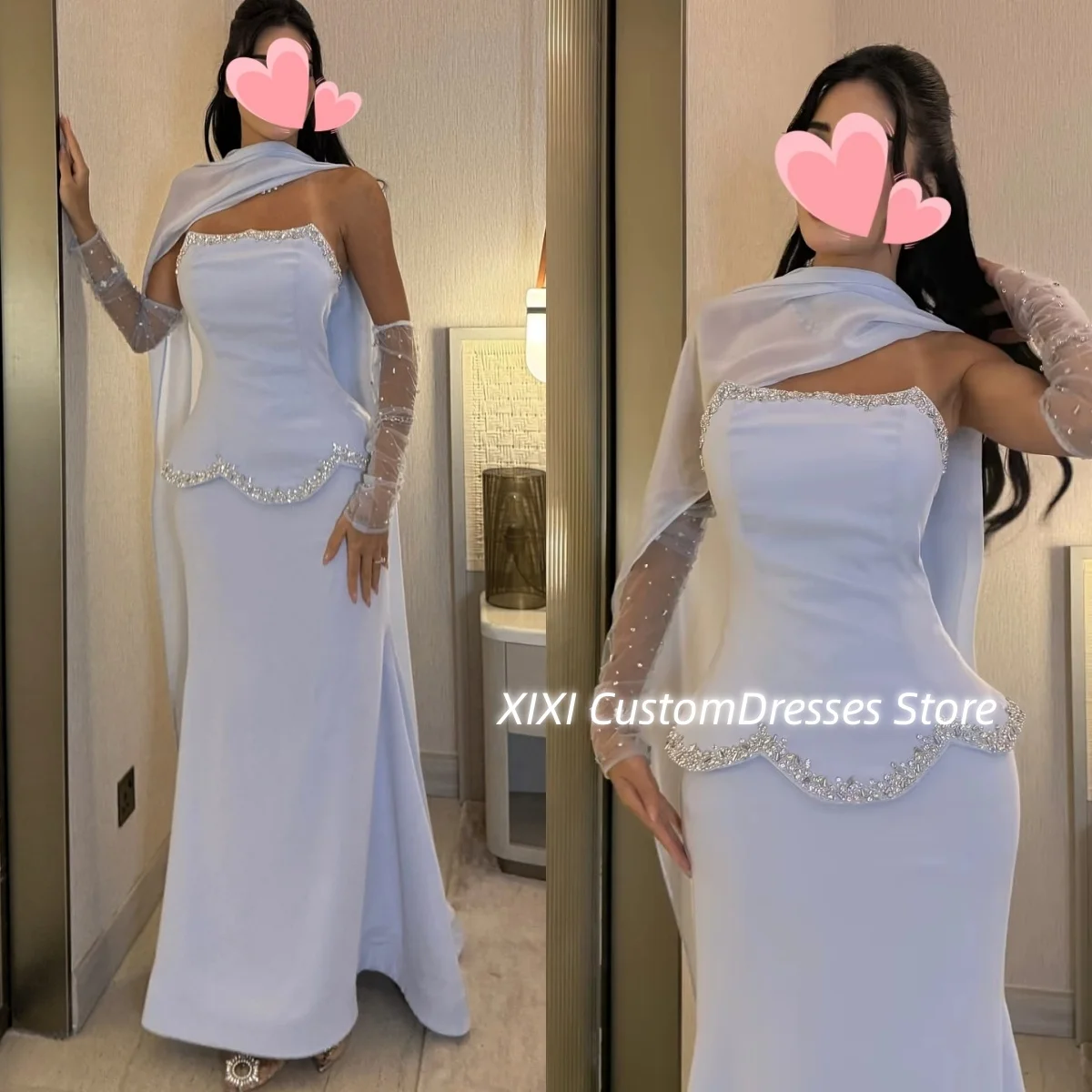 فساتين 미פרי Женские вечерние платья без бретелек длиной до пола с бусинами на молнии и длинными рукавами для торжественных случаев Dre
فساتين 미פרי Женские вечерние платья без бретелек длиной до пола с бусинами на молнии и длинными рукавами для торжественных случаев Dre