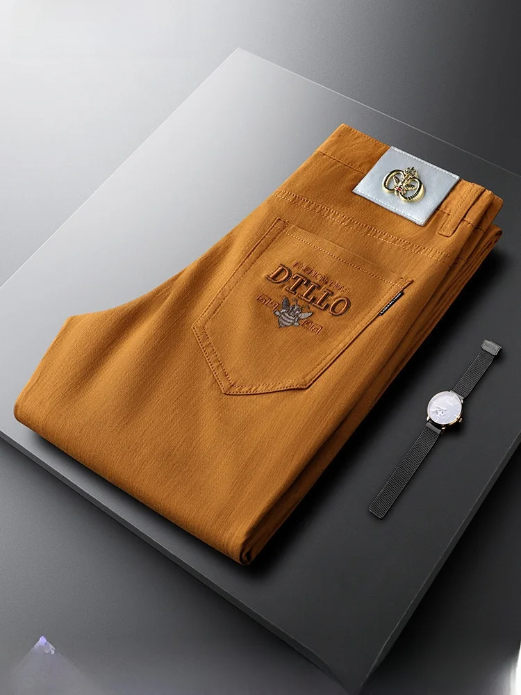 Khaki Embroidered Busin Casual Pants Slim Fit Men's Faionable Leather Tag Pants Autumn Long Straight Tube Trou...
Khaki Embroidered Busin Casual Pants Slim Fit Men's Faionable Leather Tag Pants Autumn Long Straight Tube Trou...