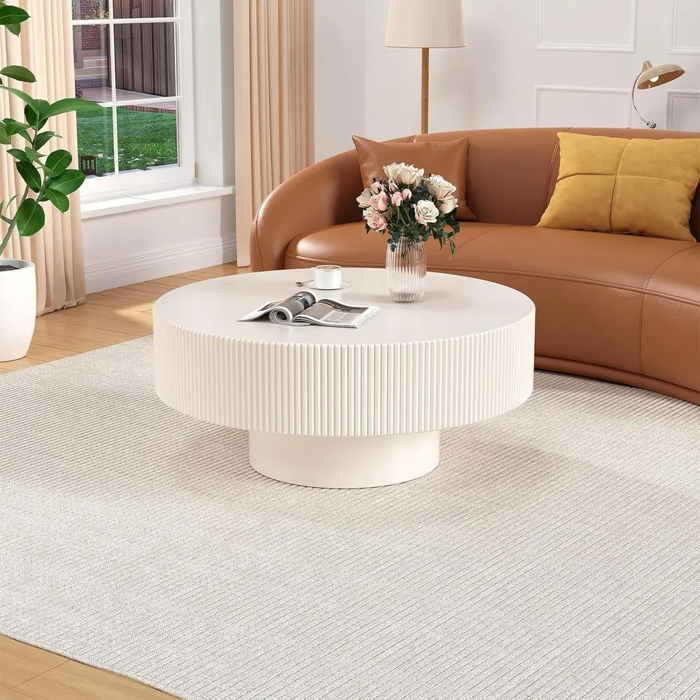 Elegant White Round Coffee Table with Sturdy Pedestal for Living Room or Accent Tea Table (31 inch)
Elegant White Round Coffee Table with Sturdy Pedestal for Living Room or Accent Tea Table (31 inch)