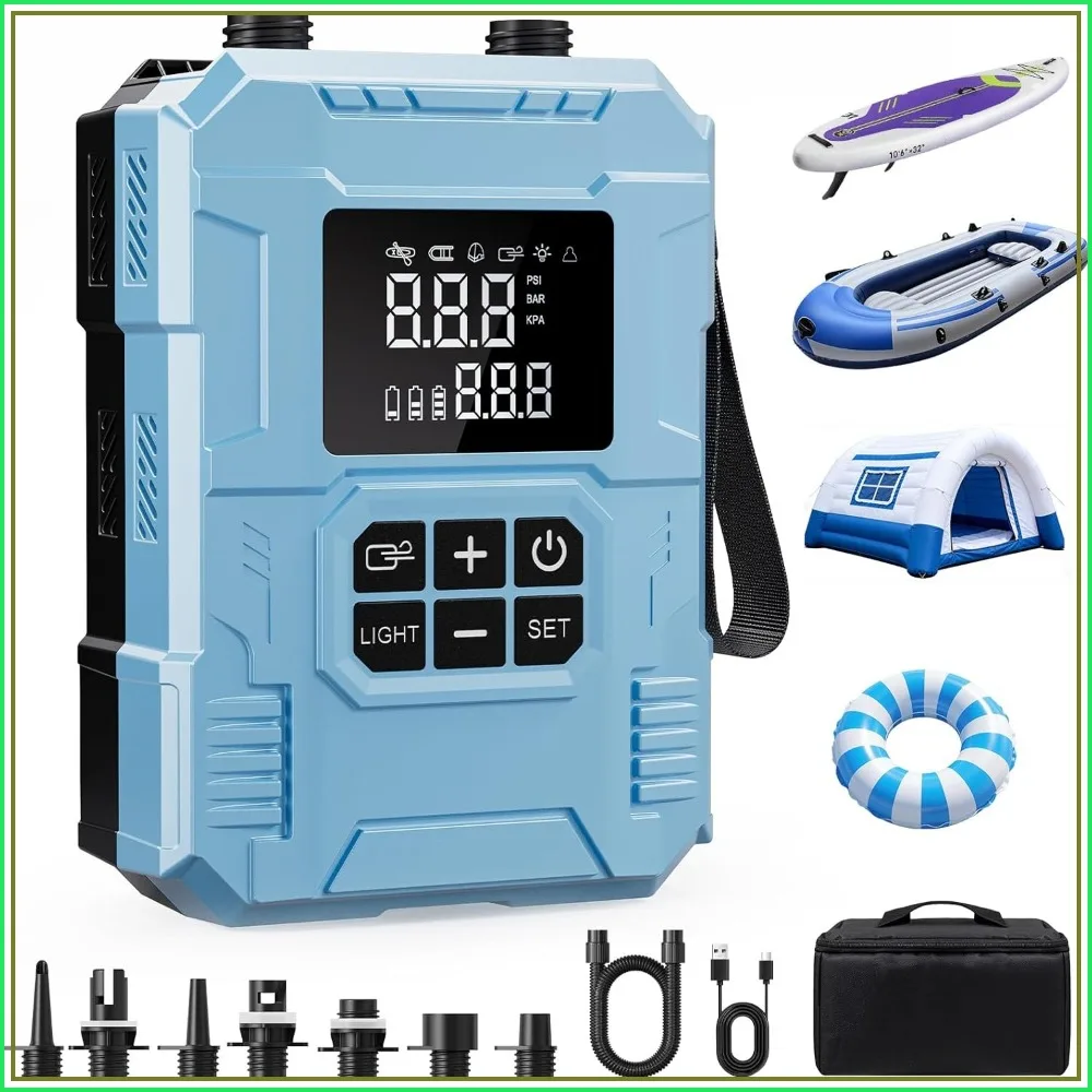 22 PSI Cordless SUP Pump, 4X Faster Dual-Stage Inflation & Deflation, Portable Air Pump with LED Light & Auto-Off for Kayak, Boat, Surfing Kite
22 PSI Cordless SUP Pump, 4X Faster Dual-Stage Inflation & Deflation, Portable Air Pump with LED Light & Auto-Off for Kayak, Boat, Surfing Kite