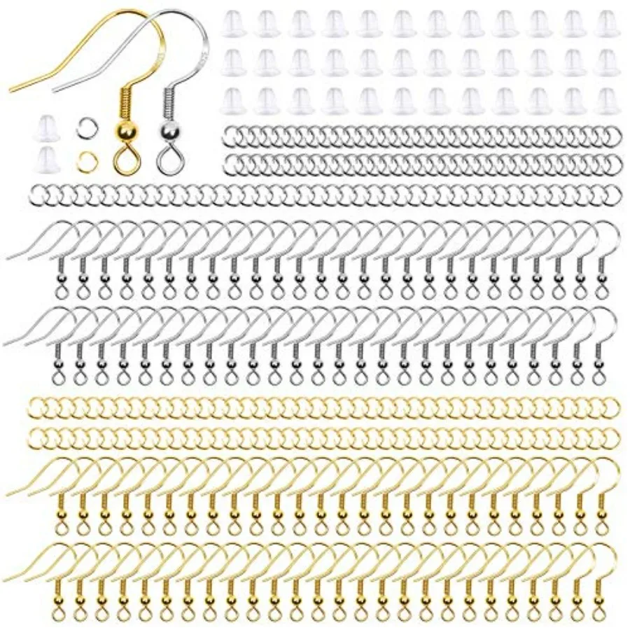 Hypoallergenic Earring Hooks, 600Pcs Earring Making Kit with Hypoallergenic Earring Hooks, Jump Rings Clear Rubber Earring Back
Hypoallergenic Earring Hooks, 600Pcs Earring Making Kit with Hypoallergenic Earring Hooks, Jump Rings Clear Rubber Earring Back