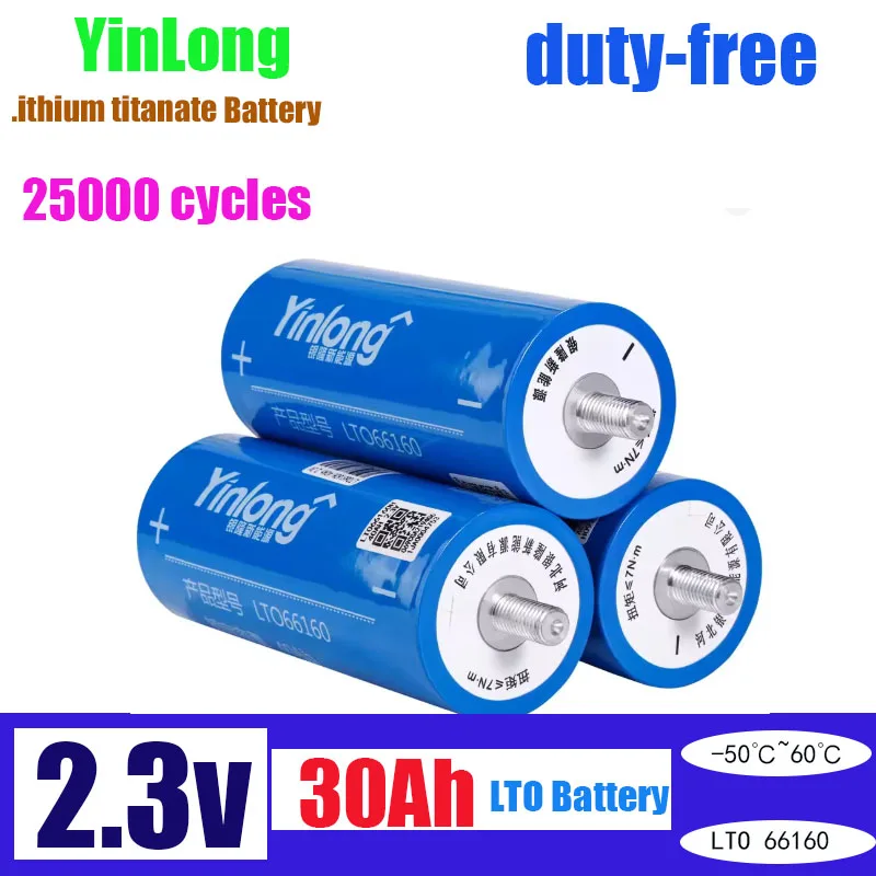 GTK Lithium Titanate battery 2.3V 30AH Yinlong 66160 LTO battery for Photovoltaic power EV golf cart Solar Energy System
GTK Lithium Titanate battery 2.3V 30AH Yinlong 66160 LTO battery for Photovoltaic power EV golf cart Solar Energy System