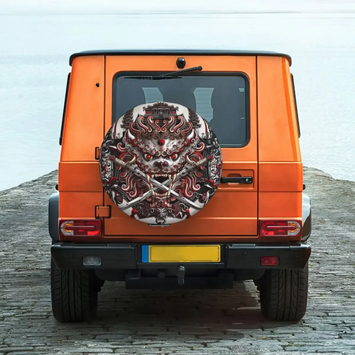 Goth Oni, Japanese Demon Tire Cover Wheel Protectors Weatherproof Universal for Jeep Trailer RV SUV Truck Camper Travel Trailer
Goth Oni, Japanese Demon Tire Cover Wheel Protectors Weatherproof Universal for Jeep Trailer RV SUV Truck Camper Travel Trailer