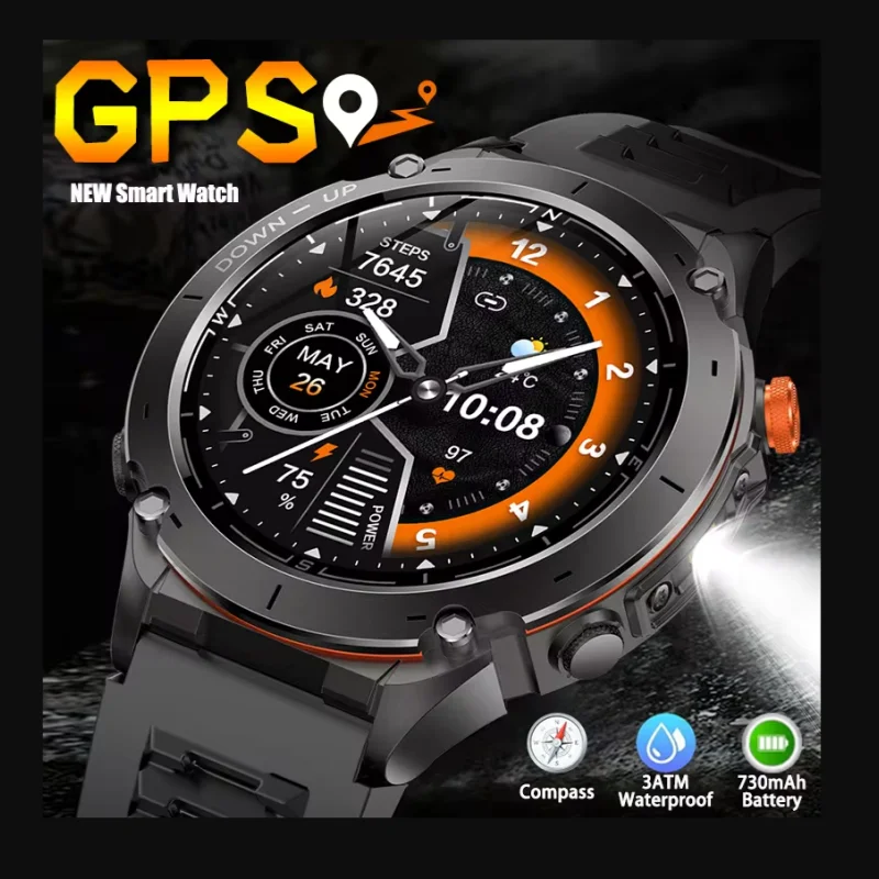 Мужской уличный военный GPS трек AMOLED HD фонарик 730 мАч аккумулятор компас барометр 3ATM водонепроницаемые Bluetooth вызов умные часы
Мужской уличный военный GPS трек AMOLED HD фонарик 730 мАч аккумулятор компас барометр 3ATM водонепроницаемые Bluetooth вызов умные часы