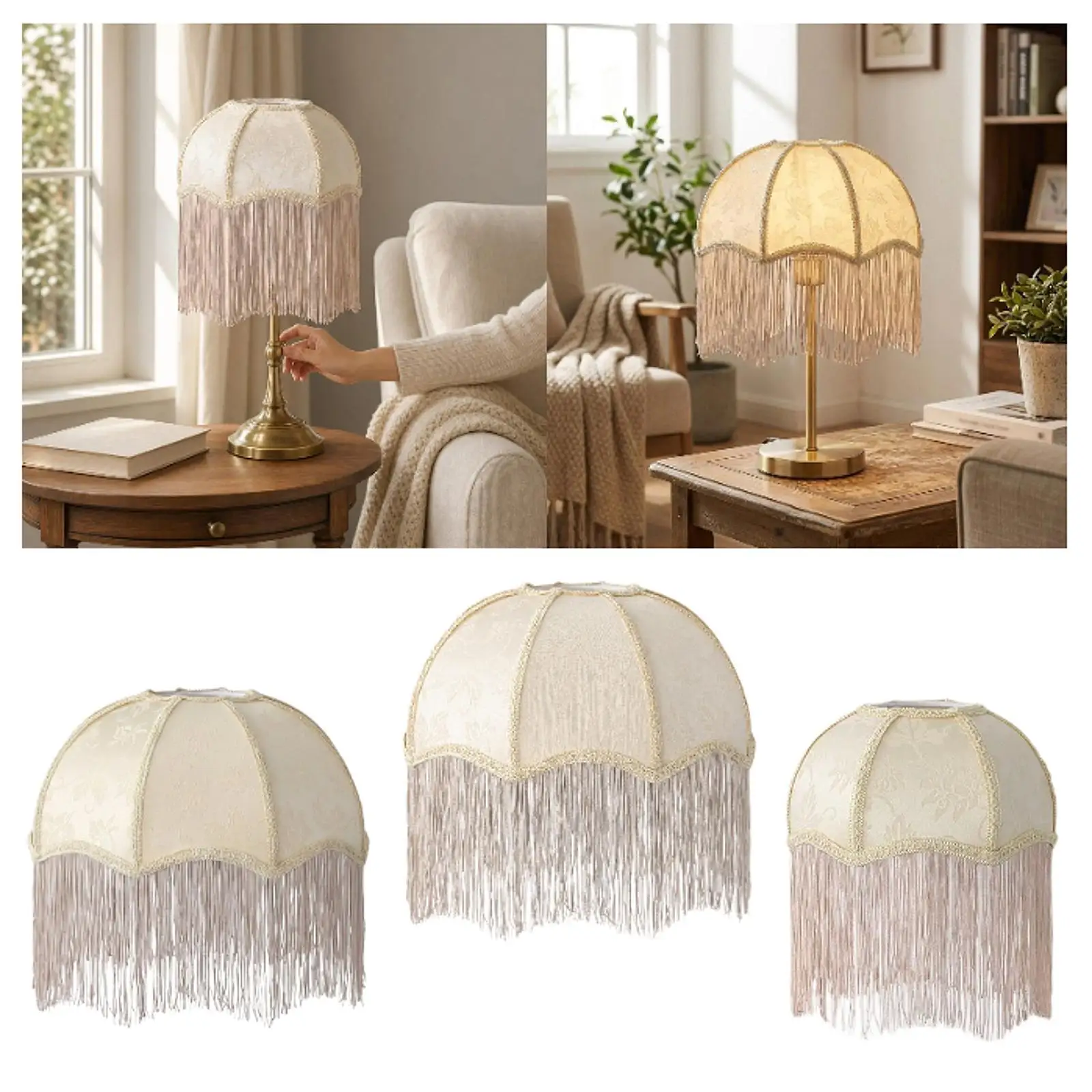 Vintage Cloth Lampshade with Round Tassels Table Floor Lamp Replacement E27 Shade for Bedroom Lounge Reading Light
Vintage Cloth Lampshade with Round Tassels Table Floor Lamp Replacement E27 Shade for Bedroom Lounge Reading Light