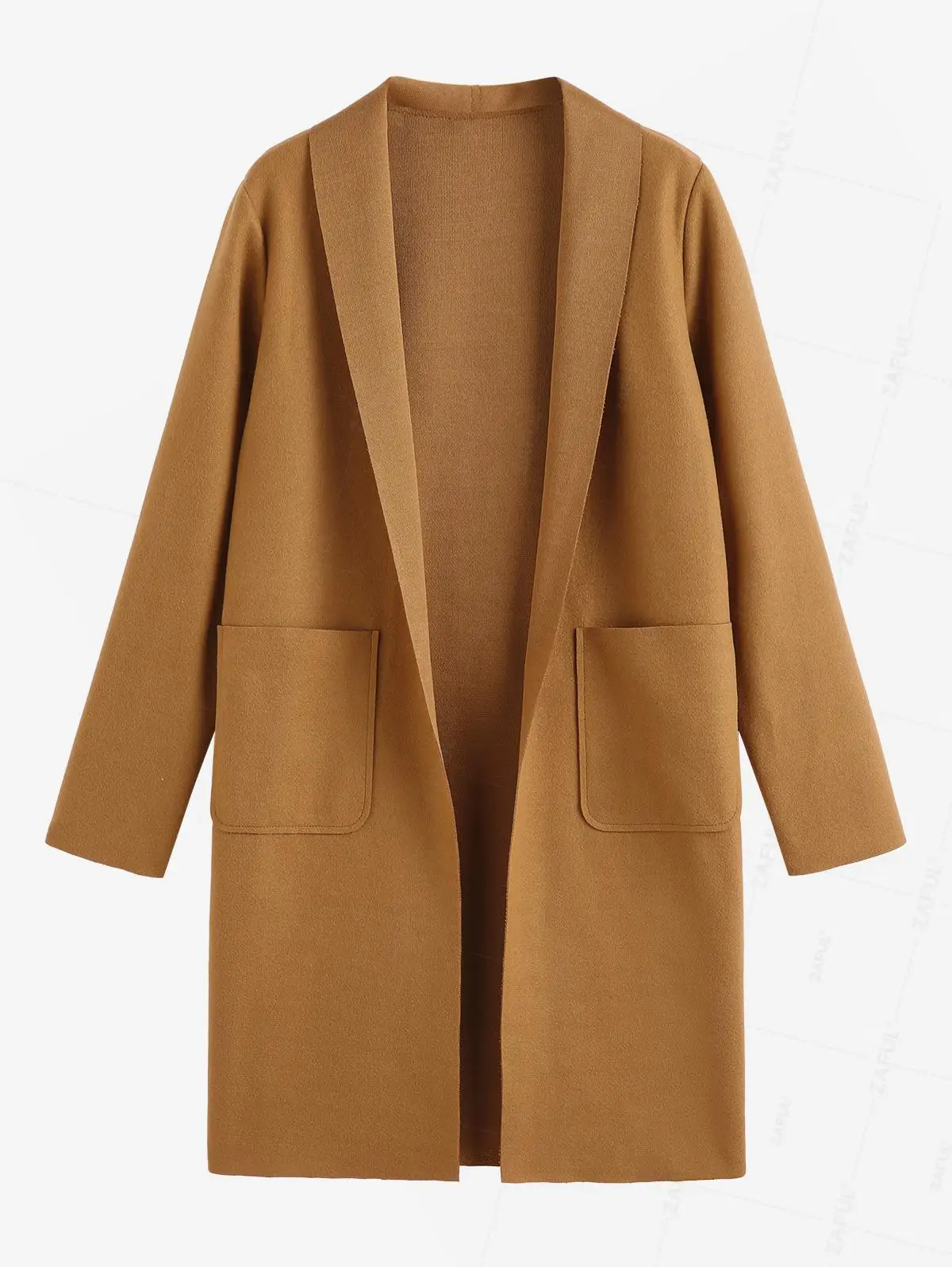 ZAFUL Women's Solid Color Shawl Collar Daily Layering Open Front Dual Pocket Wool Blend Longline Car Coat
ZAFUL Women's Solid Color Shawl Collar Daily Layering Open Front Dual Pocket Wool Blend Longline Car Coat