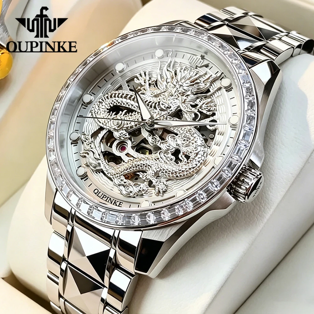 OUPINKE Top Brand Men's Watches Business Fashion Original Automatic Mechanical Wristwatch Carved Dragon-pattern Relief Luxury
OUPINKE Top Brand Men's Watches Business Fashion Original Automatic Mechanical Wristwatch Carved Dragon-pattern Relief Luxury