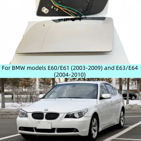 For BMW 5 E60/E61 (2003-2009) and E63/E64 (2004-2010) Rearview mirrors with 4-pin heated lenses Rearview Mirror