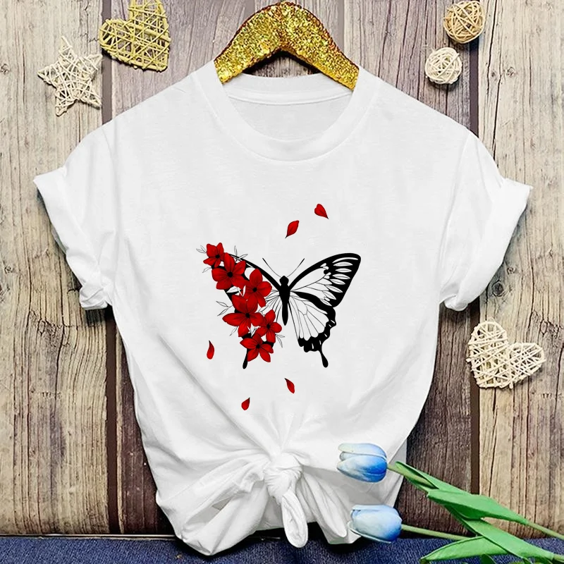 Summer Women's Butterfly Floral T-Shirt Fashion Women's Butterfly Print Shirt Comfortable Loose Summer T-Shirt Women's
Summer Women's Butterfly Floral T-Shirt Fashion Women's Butterfly Print Shirt Comfortable Loose Summer T-Shirt Women's