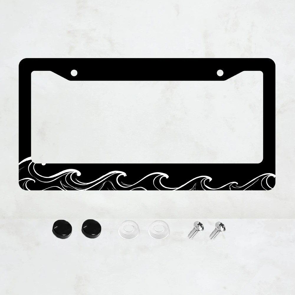1PC 2-Hole License Plate Frame in Black with Wave Design, Aluminum, 6x12 Inches, with Screws, USA Canada Mexico Standard Size
1PC 2-Hole License Plate Frame in Black with Wave Design, Aluminum, 6x12 Inches, with Screws, USA Canada Mexico Standard Size