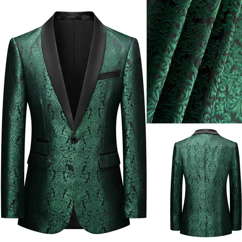 Jacquard Fashion Men's Suit Coat Shawl Lapel Tuxedos Single Breasted Groom Wear Business Party Only Blazer Customized
Jacquard Fashion Men's Suit Coat Shawl Lapel Tuxedos Single Breasted Groom Wear Business Party Only Blazer Customized