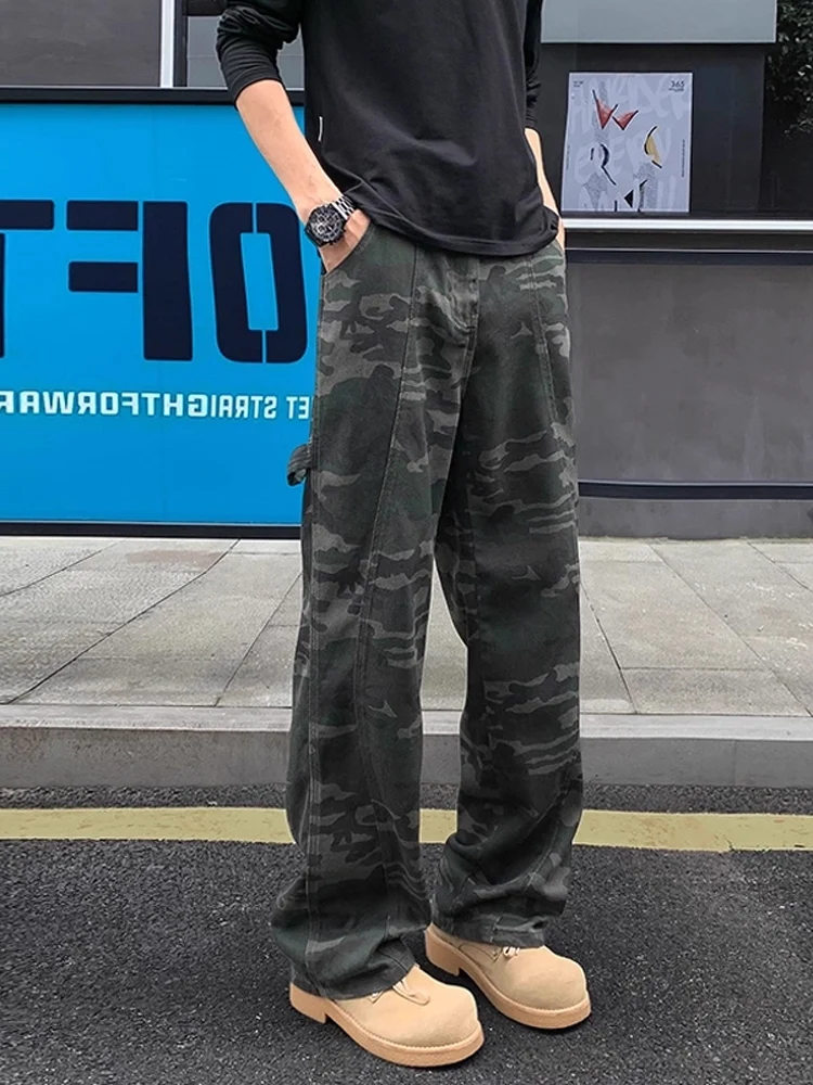 Мужские джинсы с камуфляжным принтом в американском стиле ретро, повседневные длинные брюки с прямыми штанинами, осенний сезон, свободный крой
Мужские джинсы с камуфляжным принтом в американском стиле ретро, повседневные длинные брюки с прямыми штанинами, осенний сезон, свободный крой