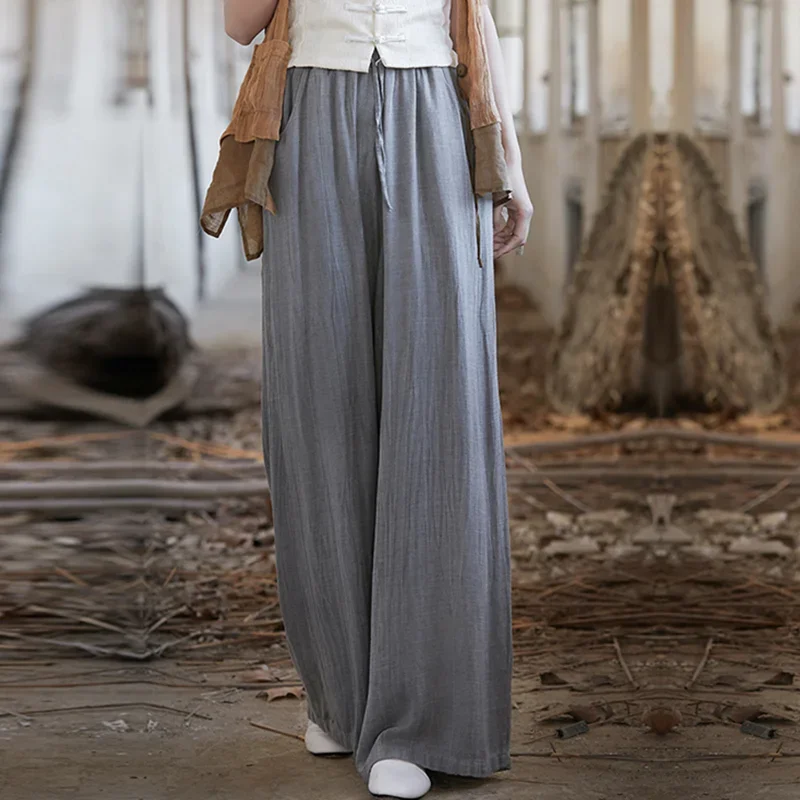 Pop Elegant Women's Cotton Linen Baggy Cargo Pants Vintage Elastic Waist Yoga Trousers Loose Casual Long Wide Leg Oversize Cloth
Pop Elegant Women's Cotton Linen Baggy Cargo Pants Vintage Elastic Waist Yoga Trousers Loose Casual Long Wide Leg Oversize Cloth