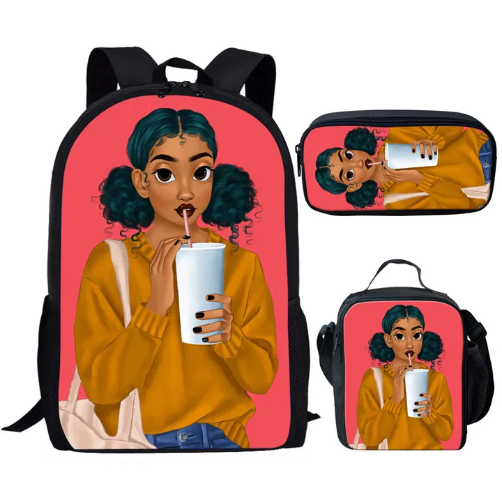Harajuku Youthful Novelty African Girls 3D Printed 3pcs/Set Student Travel bags Laptop Daypack Backpack Lunch Bag Pencil Case
Harajuku Youthful Novelty African Girls 3D Printed 3pcs/Set Student Travel bags Laptop Daypack Backpack Lunch Bag Pencil Case