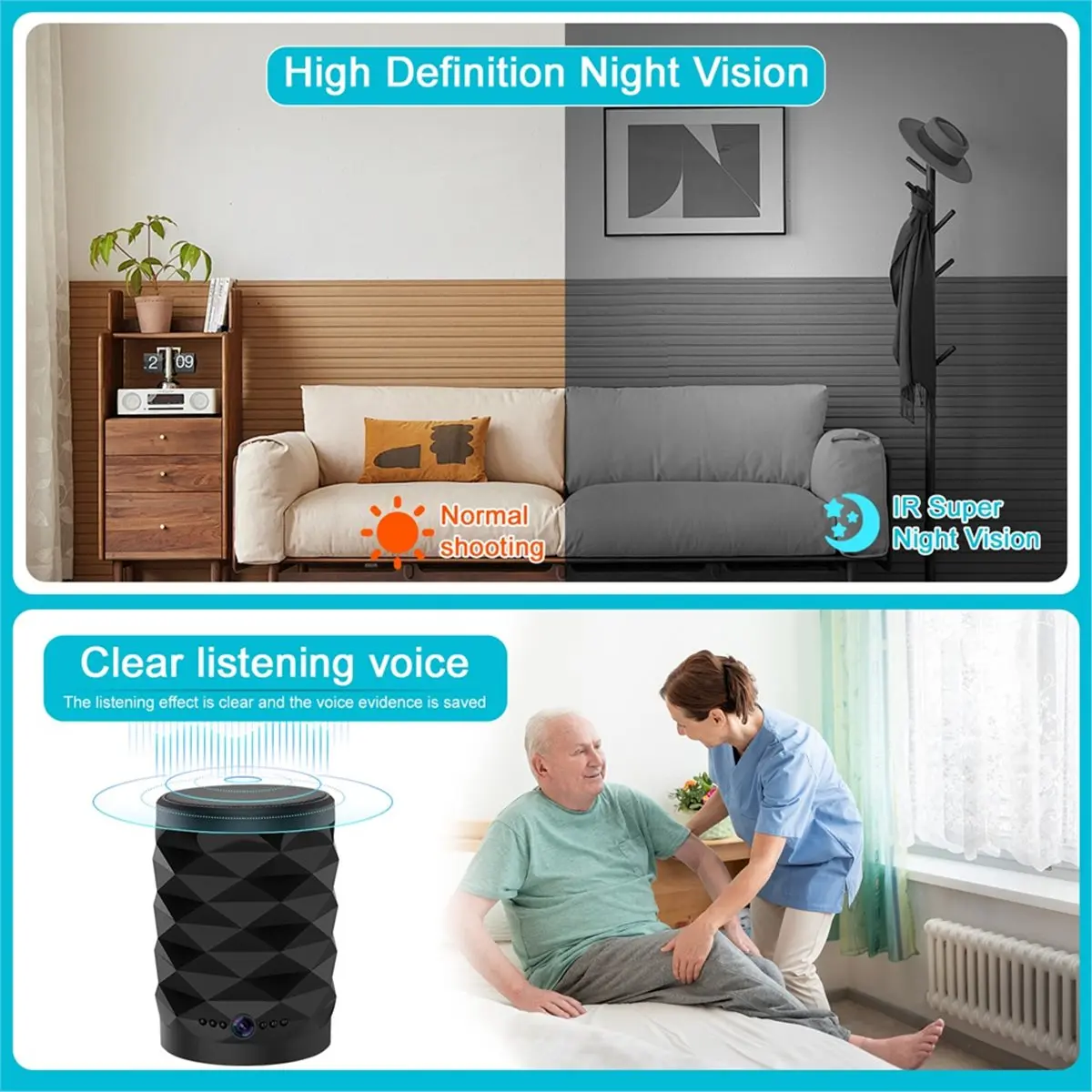 Y69A 1080P HD Mini Wifi Camera Bluetooth Speaker Home Security Two-Way Remote Intercom Night Vision Cam Colorful Lights
Y69A 1080P HD Mini Wifi Camera Bluetooth Speaker Home Security Two-Way Remote Intercom Night Vision Cam Colorful Lights