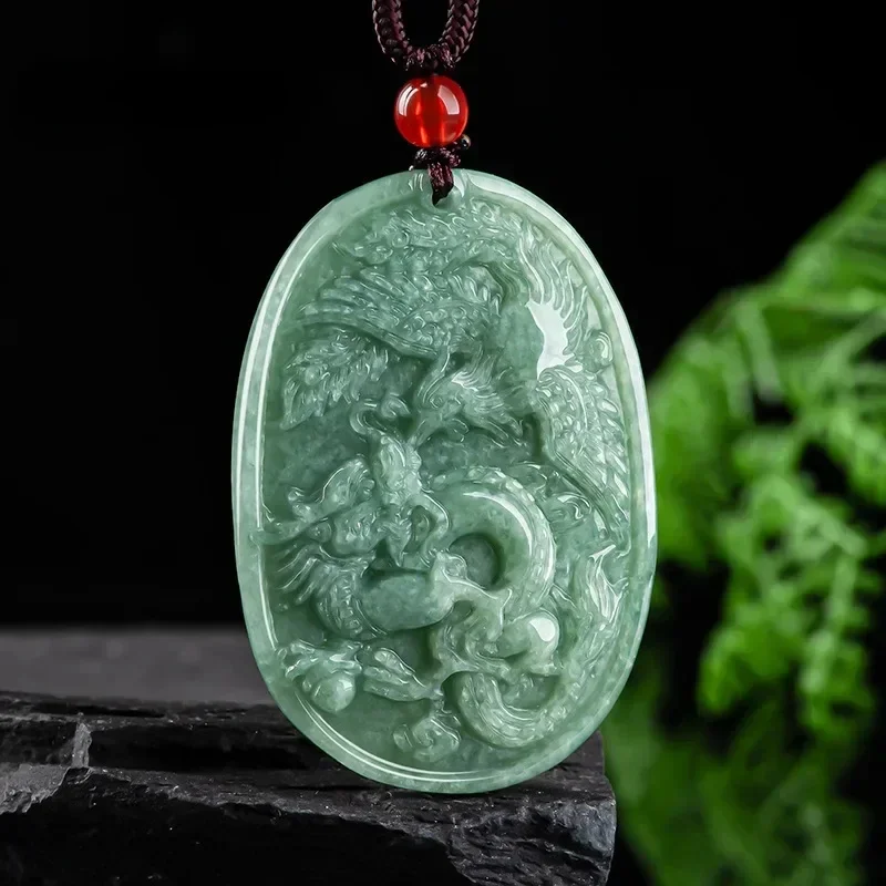 Natural Myanmar Jadeite Dragon Phoenix Pendant Dragon for Men and Women Necklace Luxury Charm Jewelry Mascot
Natural Myanmar Jadeite Dragon Phoenix Pendant Dragon for Men and Women Necklace Luxury Charm Jewelry Mascot