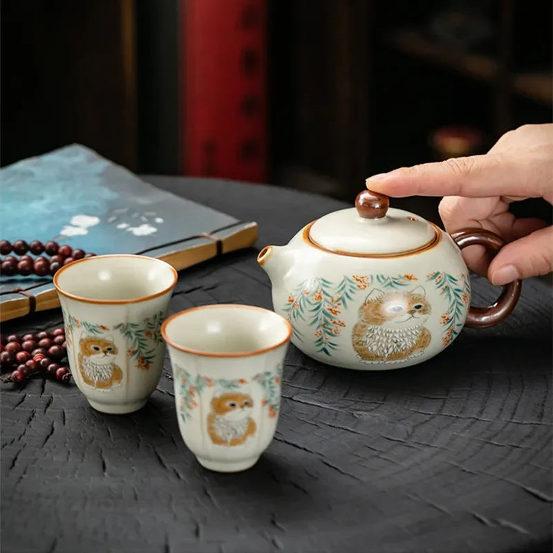 Горшок Xishi, кошачий чайник, чайник кунг-фу, набор чайников, печь Ru, питьевой для одного человека, женское керамическое домашнее использование 
Горшок Xishi, кошачий чайник, чайник кунг-фу, набор чайников, печь Ru, питьевой для одного человека, женское керамическое домашнее использование