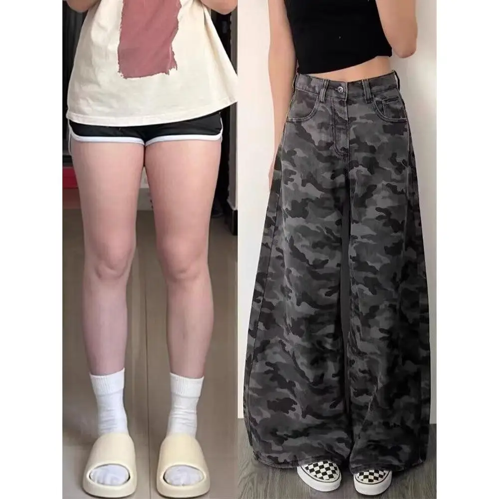 American High Street Camouflage Wide Leg Workwear Pants Women Summer Loose Straight Slimming Floor-Length Jeans
American High Street Camouflage Wide Leg Workwear Pants Women Summer Loose Straight Slimming Floor-Length Jeans