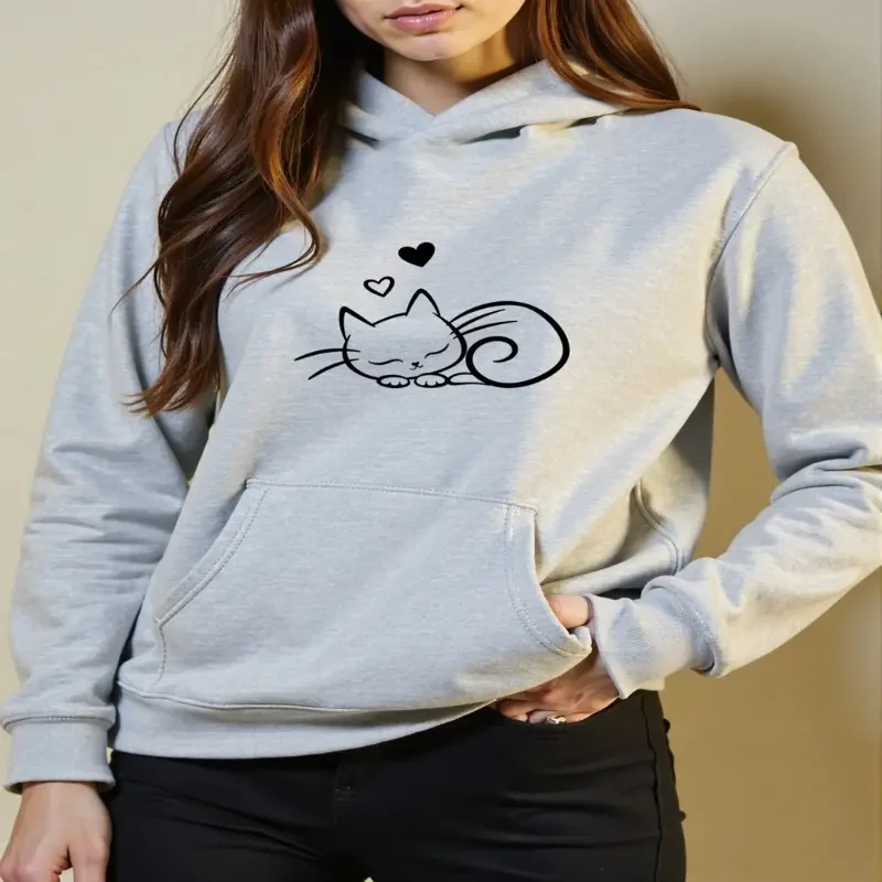 Повседневная толстовка с кошачьим принтом, свободная посадка, толстовка с длинными рукавами и передним карманом, осенне-зимний сезонный пуловер, который можно стирать в машине
Повседневная толстовка с кошачьим принтом, свободная посадка, толстовка с длинными рукавами и передним карманом, осенне-зимний сезонный пуловер, который можно стирать в машине