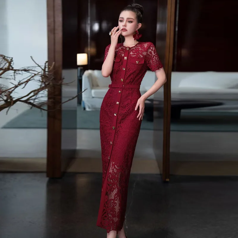 ZJYT Designer Runway 2025 Spring Summer Hollow Out Lace Dress Women Elegant Short Sleeve Midi Evening Party Dress Plus Size 3XL
ZJYT Designer Runway 2025 Spring Summer Hollow Out Lace Dress Women Elegant Short Sleeve Midi Evening Party Dress Plus Size 3XL