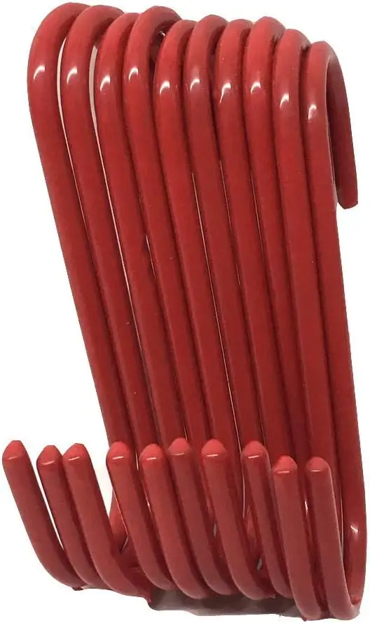 10 Pack S-Shape Utility Hooks with Red Vinyl Coating for Hanging Tools and Gear
10 Pack S-Shape Utility Hooks with Red Vinyl Coating for Hanging Tools and Gear