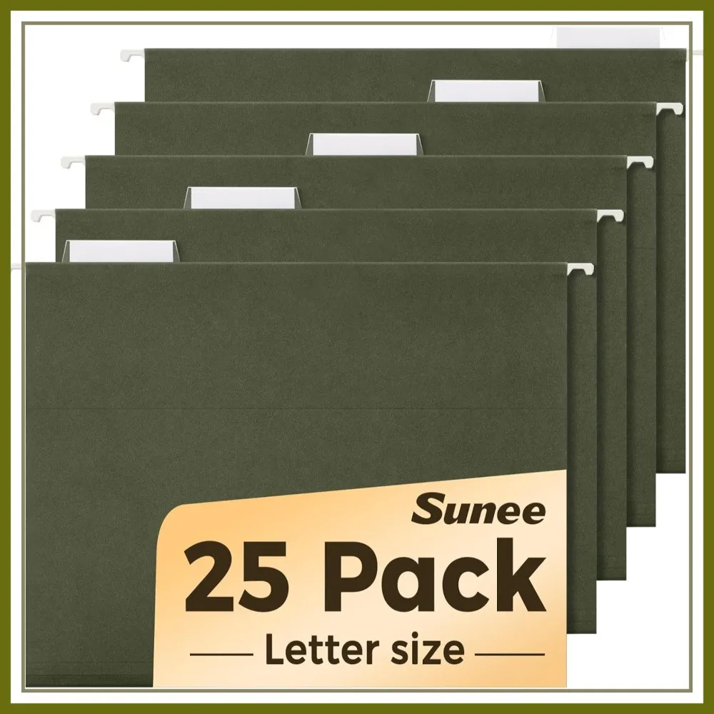 25 Pack Hanging File Folders Letter Size, Adjustable 1/5-Cut Tabs, Heavy Duty for Bulky Files, Filing Cabinet
25 Pack Hanging File Folders Letter Size, Adjustable 1/5-Cut Tabs, Heavy Duty for Bulky Files, Filing Cabinet