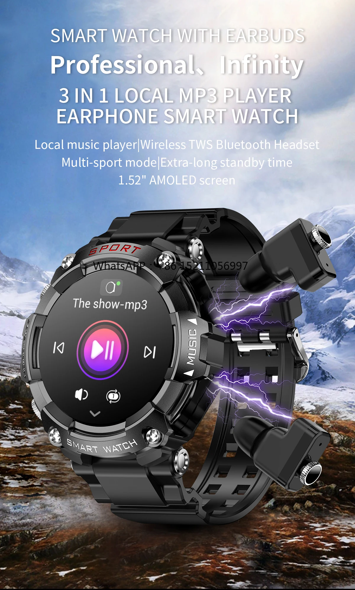 1 Smart Bracelet With Earphone Touch Screen Smart Sports Waterproof Calling 400mah Smartwatch Earbuds Headset 2 in
1 Smart Bracelet With Earphone Touch Screen Smart Sports Waterproof Calling 400mah Smartwatch Earbuds Headset 2 in