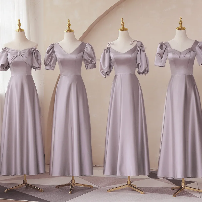 Purple Satin Bridesmaid Dress 2025 New Puff Sleeve Simple Long Party Gowns Classic Sisters Dresses Formal Vestidos
Purple Satin Bridesmaid Dress 2025 New Puff Sleeve Simple Long Party Gowns Classic Sisters Dresses Formal Vestidos