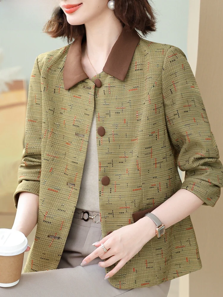 Ele Spring Jaet for ort Mothers Faionable Loose Fit Polyester Coat with kets ort Sle Single Button Closure
Ele Spring Jaet for ort Mothers Faionable Loose Fit Polyester Coat with kets ort Sle Single Button Closure