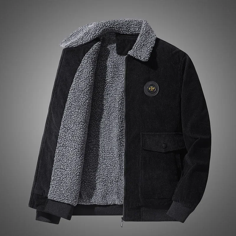 Autumn Winter Coat with Wool Thickened Cotton-padded Coat Men Middle-aged Loose Leisure Multi-pocket Corduroy Cargo Coat Men
Autumn Winter Coat with Wool Thickened Cotton-padded Coat Men Middle-aged Loose Leisure Multi-pocket Corduroy Cargo Coat Men