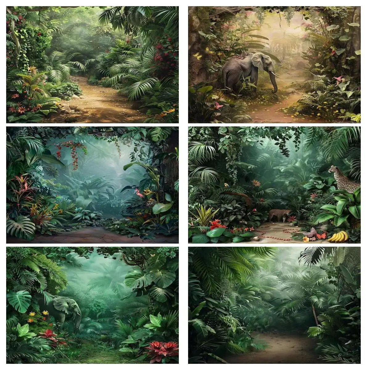 Jungle Safari Palm tree tropical leaf Background animal elephant flower Photo backdrop
Jungle Safari Palm tree tropical leaf Background animal elephant flower Photo backdrop