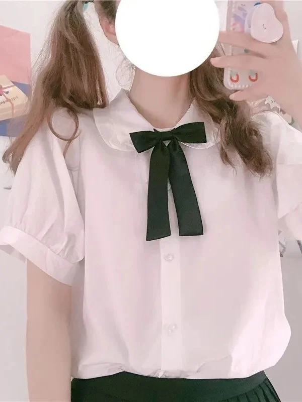 Korean Sle Button up White irts Women Summer Ruffle Puff Cleanfit Sle Synthetic Fiber ort Sve Women's irt
Korean Sle Button up White irts Women Summer Ruffle Puff Cleanfit Sle Synthetic Fiber ort Sve Women's irt