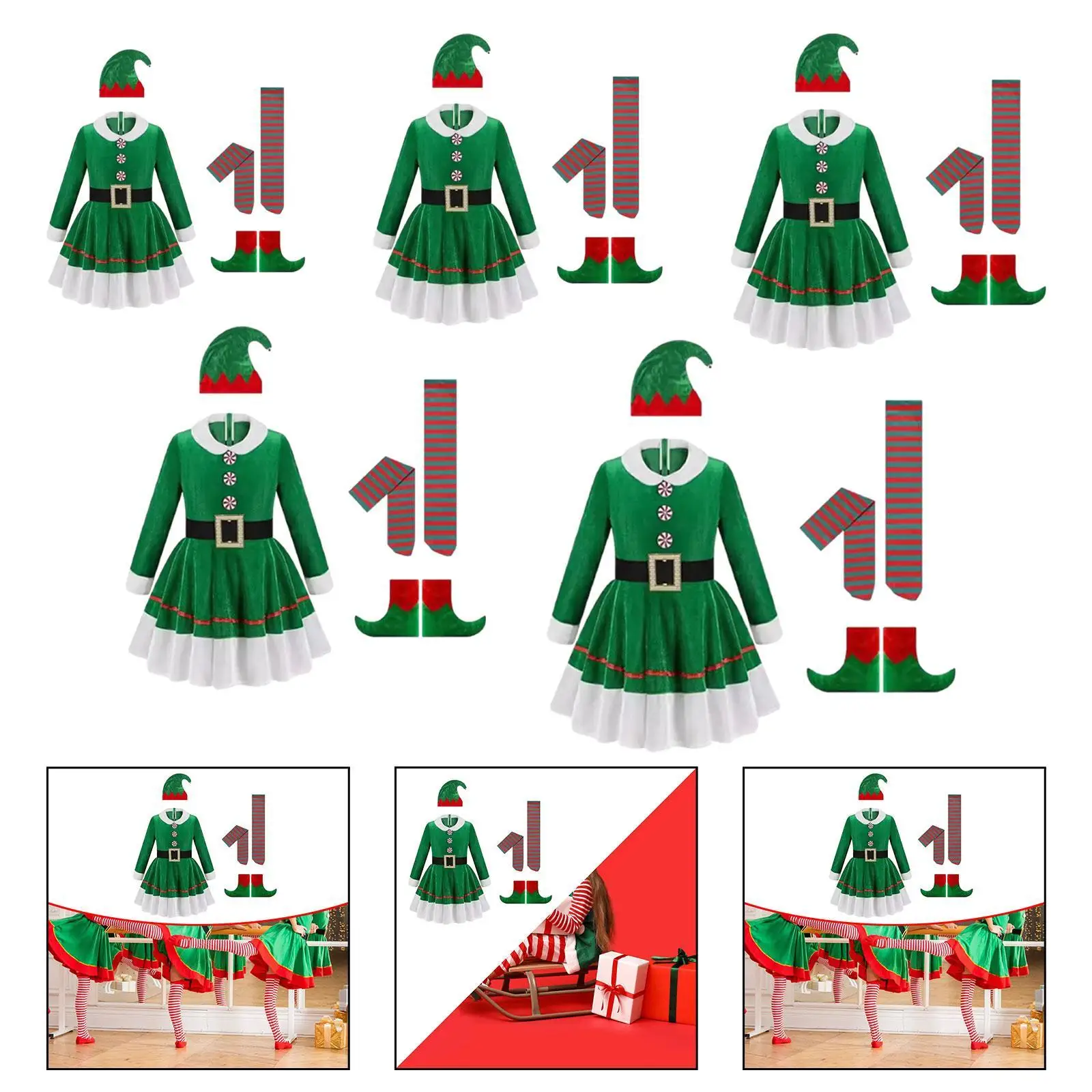 Christmas Costume Set Lightweight Decoration Dress and Hat Set for Festive Child
Christmas Costume Set Lightweight Decoration Dress and Hat Set for Festive Child