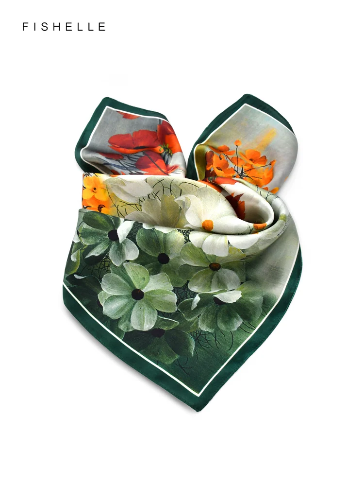 Dark green edge flowers printed hijab natural silk scarf neckerchief headband 65cm scarves spring summer foulard gift for lady
Dark green edge flowers printed hijab natural silk scarf neckerchief headband 65cm scarves spring summer foulard gift for lady