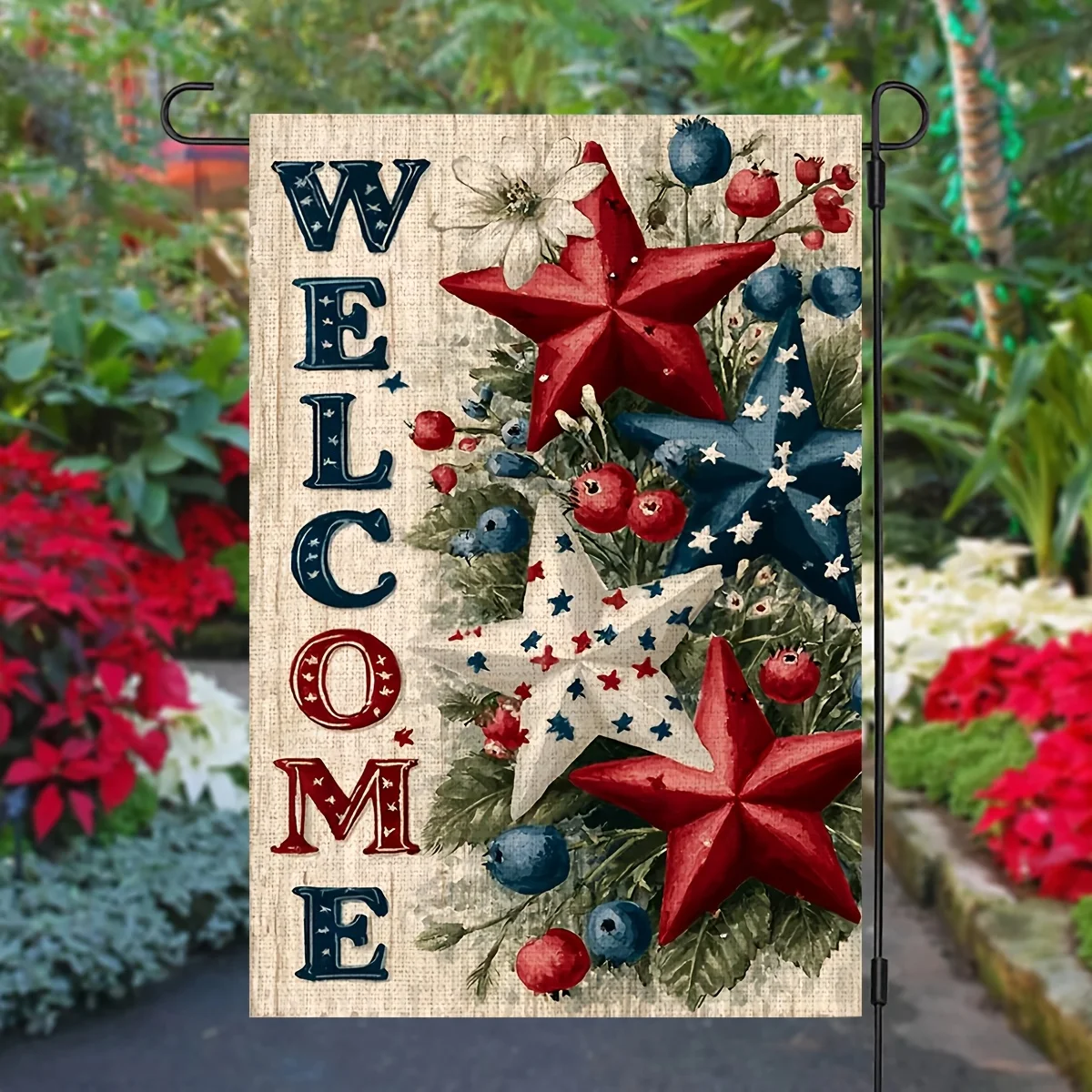 1pc 250th Anniversary Patriotic Garden Flag 12x18in Red White Blue Stars Americana Welcome Outdoor Yard Home Decor
1pc 250th Anniversary Patriotic Garden Flag 12x18in Red White Blue Stars Americana Welcome Outdoor Yard Home Decor