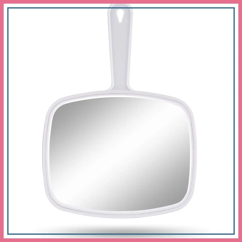 10.3" x 7.4" Square Handheld Mirror with Handle for Barber Hairdressing, White
10.3" x 7.4" Square Handheld Mirror with Handle for Barber Hairdressing, White