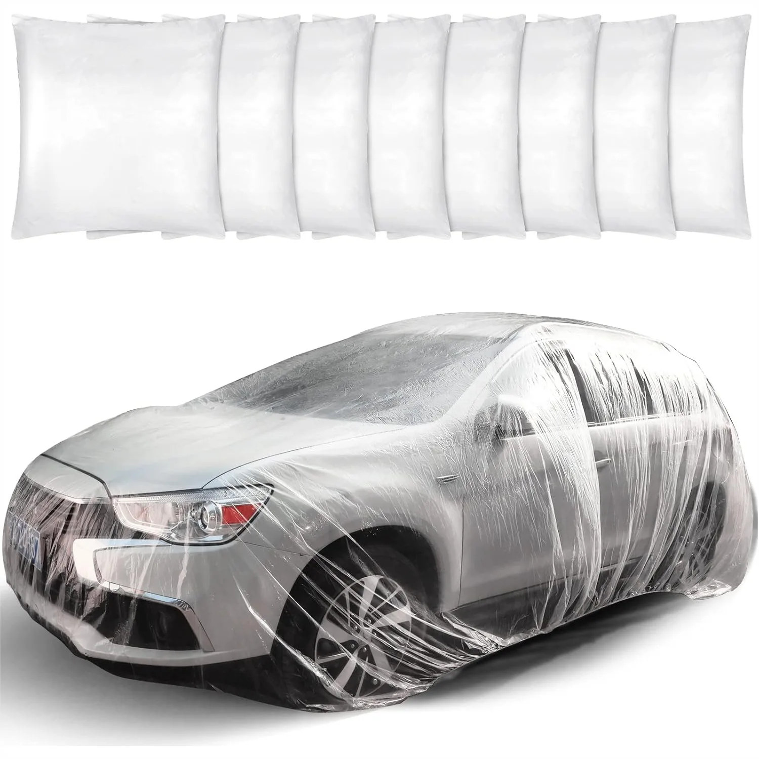 8 Pcs Disposable Plastic Car Cover 12.5x21.7ft Waterproof Full Exterior Cover with Elastic Band for Sedan Outdoor Snow Rain
8 Pcs Disposable Plastic Car Cover 12.5x21.7ft Waterproof Full Exterior Cover with Elastic Band for Sedan Outdoor Snow Rain