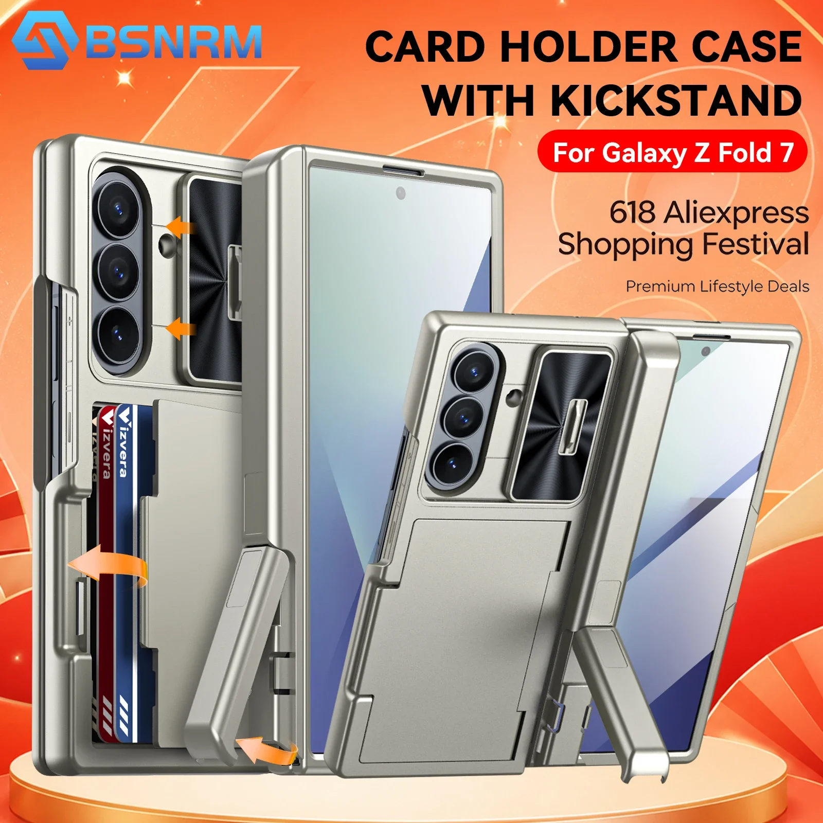 618 Hot Deals for Samsung Galaxy Fold 7 Phone Case,with RFID Cards Holder,Bracket,Camera Cover,Shockproof Wallet Case-Titanium
618 Hot Deals for Samsung Galaxy Fold 7 Phone Case,with RFID Cards Holder,Bracket,Camera Cover,Shockproof Wallet Case-Titanium