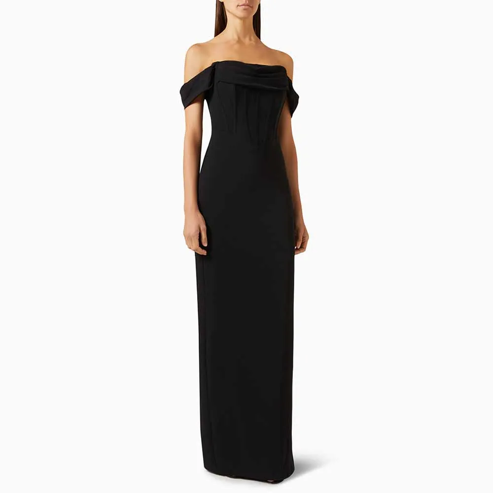Column Evening Dress Black Off the Shoulder Backless Simple Gowns Long Back Slit Floor Length 2024 Women's Prom Dresses
Column Evening Dress Black Off the Shoulder Backless Simple Gowns Long Back Slit Floor Length 2024 Women's Prom Dresses