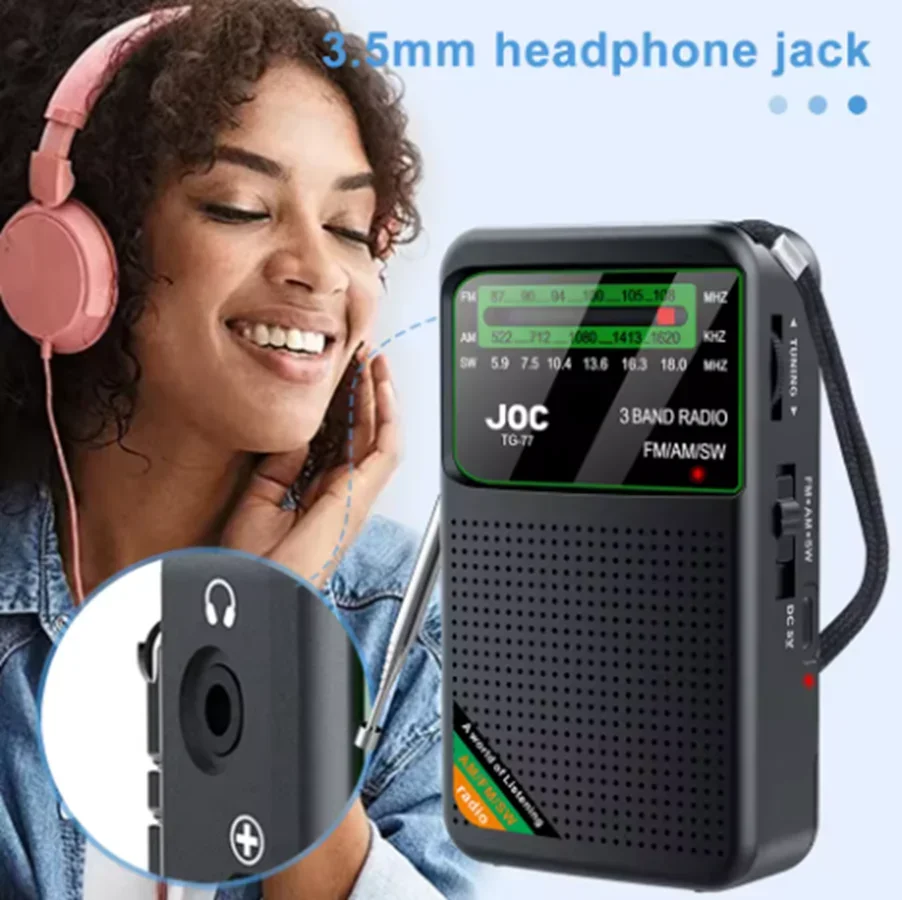 Battery Operated Radio FM AM SW Radio Built-in Speaker Pointer Pocket Radio Type-C Rechargeable with HD Display Screen for Elder
Battery Operated Radio FM AM SW Radio Built-in Speaker Pointer Pocket Radio Type-C Rechargeable with HD Display Screen for Elder