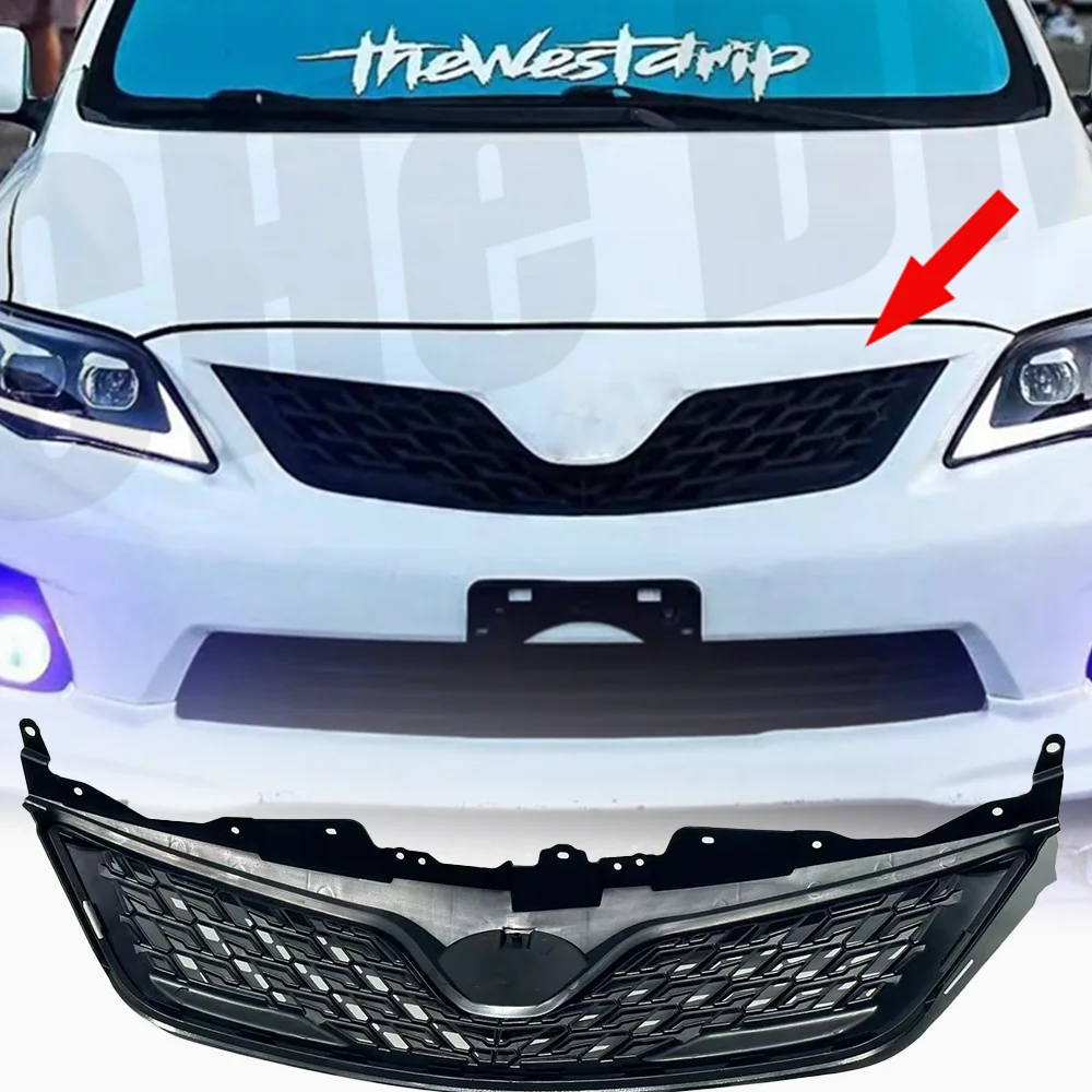 Suitable for Toyota Corolla 10.5 generation 2010-2013 model, front grille, unlimited ABS grille
Suitable for Toyota Corolla 10.5 generation 2010-2013 model, front grille, unlimited ABS grille