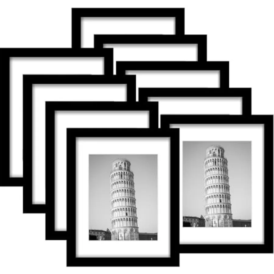 Набор из 9 фоторамок для фотографий с подложкой или без, для настенного или настольного размещения.
Набор из 9 фоторамок для фотографий с подложкой или без, для настенного или настольного размещения.