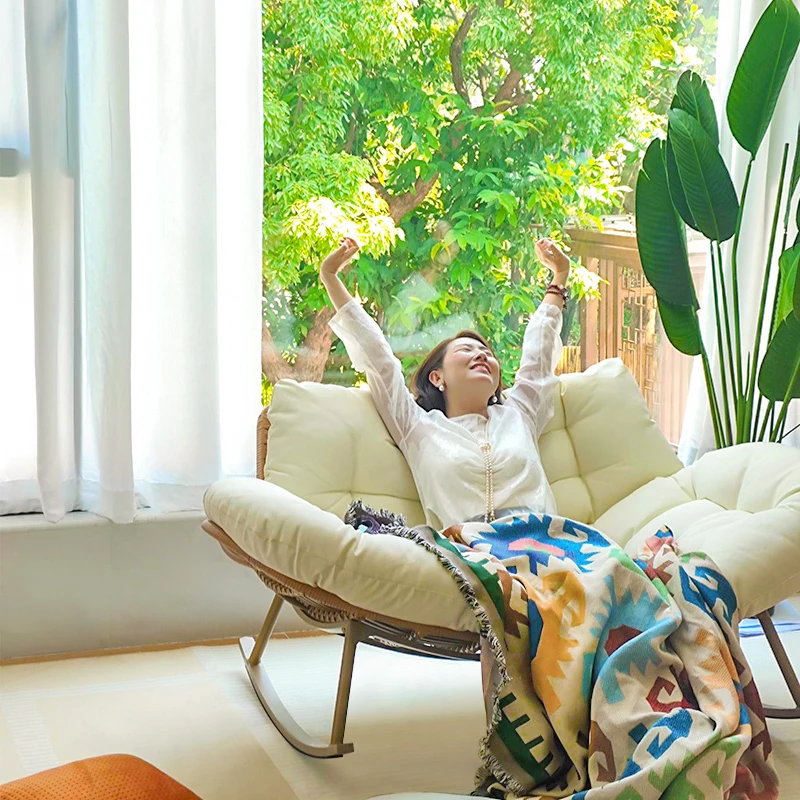 Lazy Leisure Living Room Sofa Reclining Chair Double Rocking Chair Adult Rocking Balcony Sleeping Rattan
Lazy Leisure Living Room Sofa Reclining Chair Double Rocking Chair Adult Rocking Balcony Sleeping Rattan