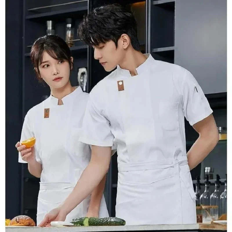 Chef Uniform Short-sleeved Men's Breathable Hotel Catering Kitchen Baking Work Clothes Long-sleeved Polycotton Hotel Smiling
Chef Uniform Short-sleeved Men's Breathable Hotel Catering Kitchen Baking Work Clothes Long-sleeved Polycotton Hotel Smiling